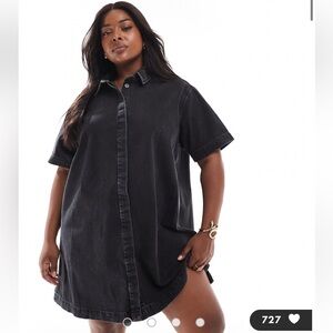 Black Denim Shirt Dress
